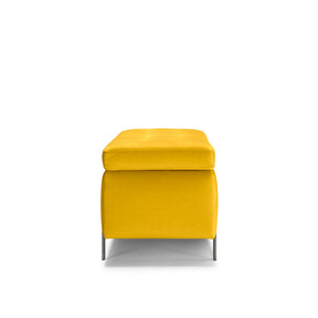 Panca Contenitore Made in Italy Trapuntata in Velluto Giallo - CARAMAGNA 110x45 cm