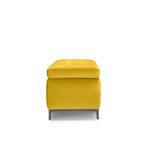 Panca Contenitore Made in Italy Trapuntata in Velluto Giallo - CORBARA 110x50 cm