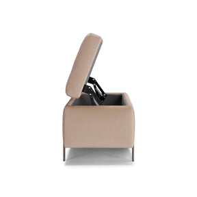 Panca Contenitore Made in Italy Trapuntata in Velluto Camel - CARAMAGNA 110x45 cm