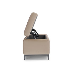 Panca Contenitore Made in Italy Trapuntata in Velluto Camel - CORBARA 110x50 cm