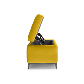 Panca Contenitore Made in Italy Trapuntata in Velluto Giallo - CORBARA 110x50 cm