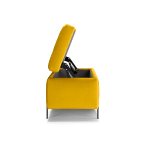 Panca Contenitore Made in Italy Trapuntata in Velluto Giallo - CARAMAGNA 110x45 cm