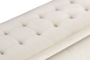 Panca Contenitore Made in Italy Trapuntata in Velluto Beige - VALSURA