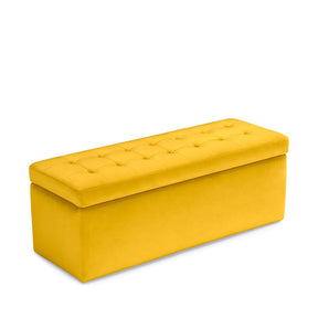 Panca Contenitore Made in Italy Trapuntata in Velluto Giallo modello VALSURA
