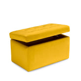 Panca Contenitore Made in Italy Trapuntata in Velluto Giallo modello VALSURA