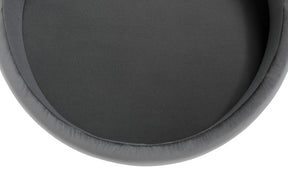 Pouf Contenitore Made in Italy Tondo in Velluto Grigio con piedi in metallo - Peglia