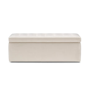 Panca Contenitore Made in Italy Trapuntata in Velluto Beige - VALSURA