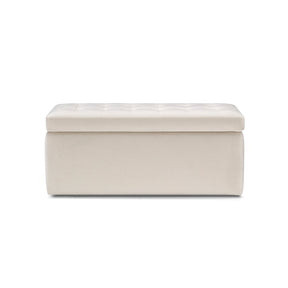 Panca Contenitore Made in Italy Trapuntata in Velluto Beige - VALSURA