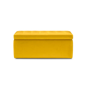 Panca Contenitore Made in Italy Trapuntata in Velluto Giallo modello VALSURA