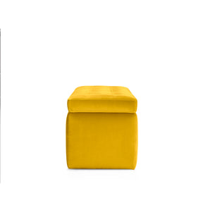 Panca Contenitore Made in Italy Trapuntata in Velluto Giallo modello VALSURA