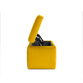 Panca Contenitore Made in Italy Trapuntata in Velluto Giallo modello VALSURA