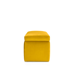 Panca Contenitore Made in Italy in Velluto Giallo - VIANA