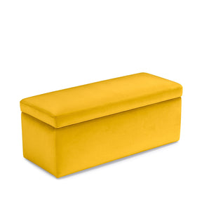 Panca Contenitore Made in Italy in Velluto Giallo - VIANA