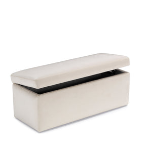 Panca Contenitore Made in Italy in Velluto Beige - VIANA