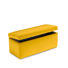 Panca Contenitore Made in Italy in Velluto Giallo - VIANA