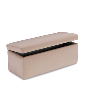 Panca Contenitore Made in Italy in Velluto Camel - VIANA
