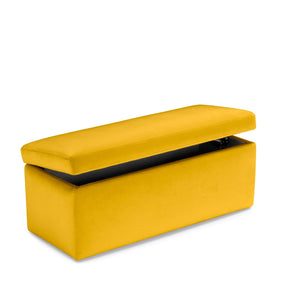 Panca Contenitore Made in Italy in Velluto Giallo - VIANA