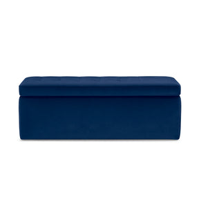 Panca Contenitore Made in Italy Trapuntata in Velluto Blu modello VALSURA