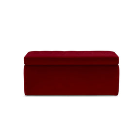 Panca Contenitore Made in Italy Trapuntata in Velluto Bordeaux modello VALSURA