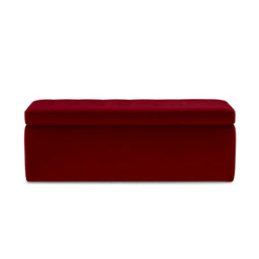 Panca Contenitore Made in Italy Trapuntata in Velluto Bordeaux modello VALSURA