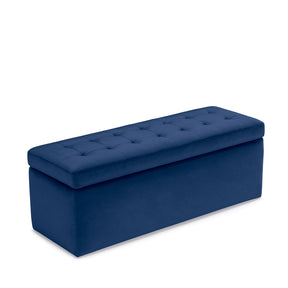 Panca Contenitore Made in Italy Trapuntata in Velluto Blu modello VALSURA