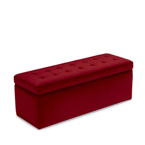 Panca Contenitore Made in Italy Trapuntata in Velluto Bordeaux modello VALSURA