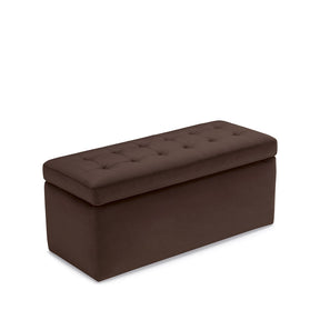 Panca Contenitore Made in Italy Trapuntata in Velluto Marrone modello VALSURA