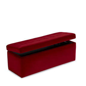 Panca Contenitore Made in Italy Trapuntata in Velluto Bordeaux modello VALSURA