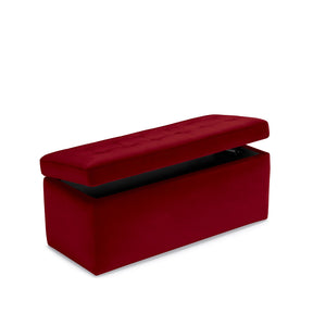 Panca Contenitore Made in Italy Trapuntata in Velluto Bordeaux modello VALSURA