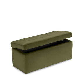 Panca Contenitore Made in Italy Trapuntata in Velluto Verde - VALSURA