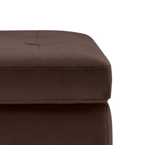 Panca Contenitore Made in Italy Trapuntata in Velluto Marrone - CARAMAGNA 110x45 cm