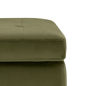 Panca Contenitore Made in Italy Trapuntata in Velluto Verde - CARAMAGNA 110x45 cm