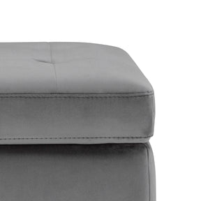 Panca Contenitore Made in Italy Trapuntata in Velluto Grigio - CARAMAGNA 110x45 cm