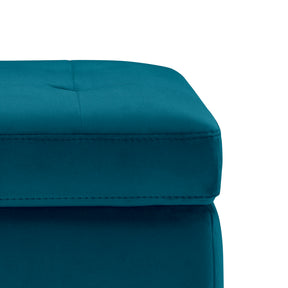 Panca Contenitore Made in Italy Trapuntata in Velluto Petrolio - CARAMAGNA 110x45 cm