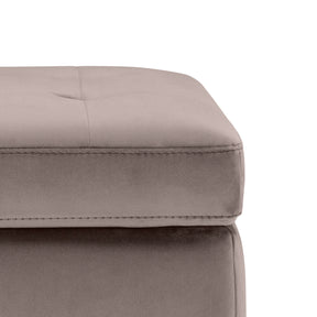Panca Contenitore Made in Italy Trapuntata in Velluto Tortora - CARAMAGNA 110x45 cm