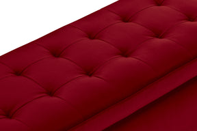 Panca Contenitore Made in Italy Trapuntata in Velluto Bordeaux CARAMAGNA 110x45 cm