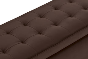 Panca Contenitore Made in Italy Trapuntata in Velluto Marrone - CARAMAGNA 110x45 cm