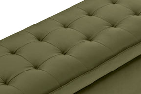 Panca Contenitore Made in Italy Trapuntata in Velluto Verde - CARAMAGNA 110x45 cm