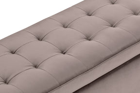Panca Contenitore Made in Italy Trapuntata in Velluto Tortora - CARAMAGNA 110x45 cm