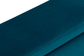 Panca Contenitore Made in Italy in Velluto Petrolio - SARDORELLA 110x45 cm
