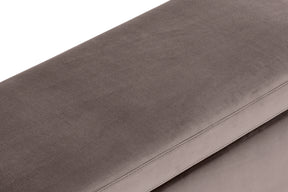 Panca Contenitore Made in Italy in Velluto Tortora - SARDORELLA 110x45 cm