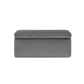 Panca Contenitore Made in Italy in Velluto Grigio - VIANA