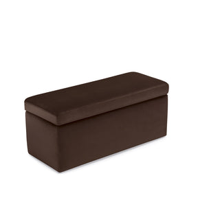 Panca Contenitore Made in Italy in Velluto Marrone - VIANA