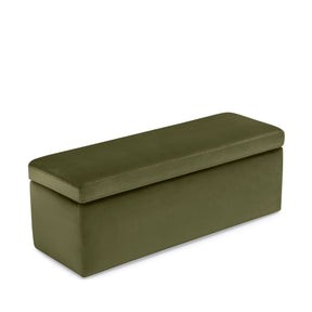 Panca Contenitore Made in Italy in Velluto Verde modello VIANA