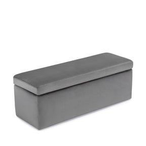 Panca Contenitore Made in Italy in Velluto Grigio - VIANA