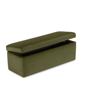 Panca Contenitore Made in Italy in Velluto Verde modello VIANA