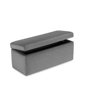 Panca Contenitore Made in Italy in Velluto Grigio - VIANA