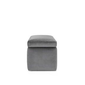 Panca Contenitore Made in Italy in Velluto Grigio - VIANA