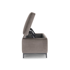 Panca Contenitore Made in Italy in Velluto Tortora - AVIGLIANA 110x50 cm