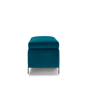 Panca Contenitore Made in Italy in Velluto Petrolio - SARDORELLA 110x45 cm